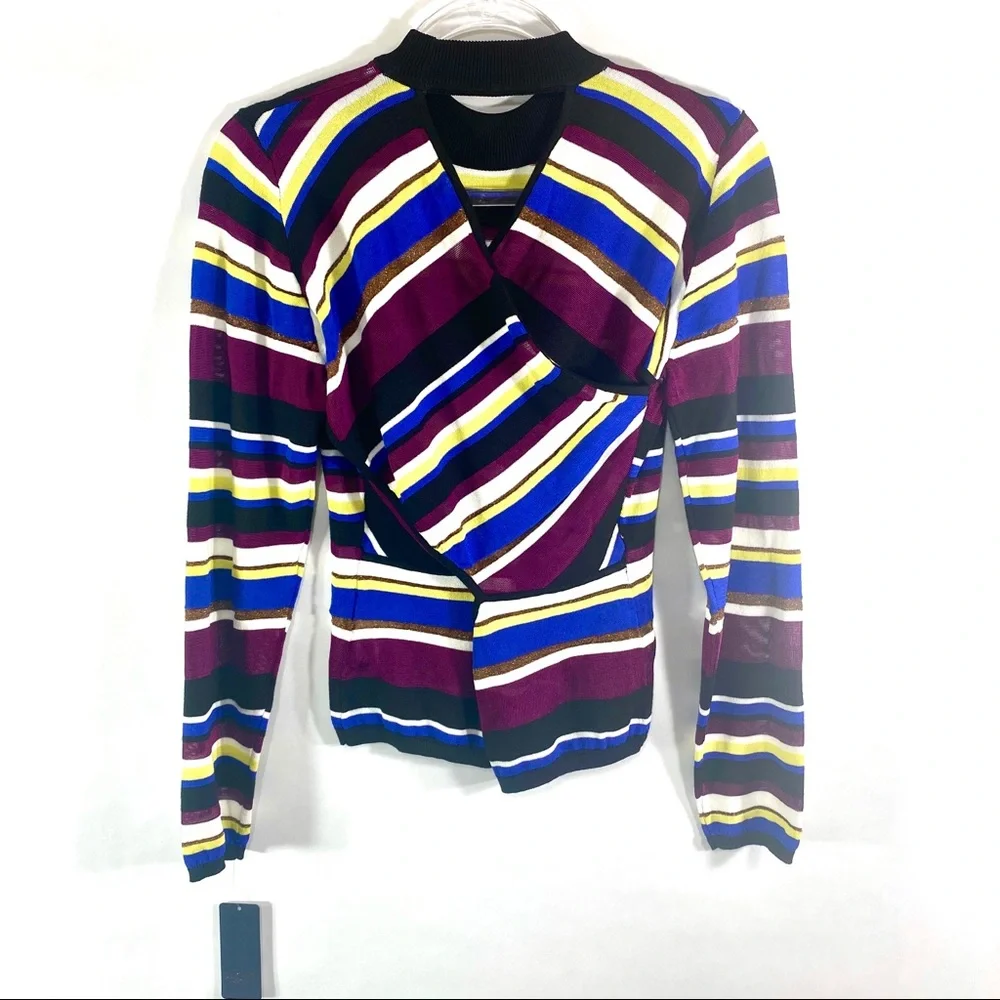 RACHEL Rachel Roe Victorian Violet Stripe Top - Picture 3 of 8
